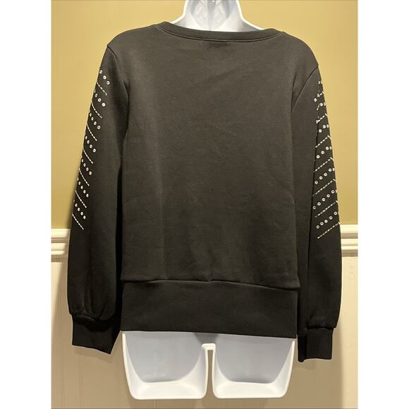 $70 Inc International Concepts Rhinestone-Embellished Sweatshirt Black M NWT - Picture 5 of 7